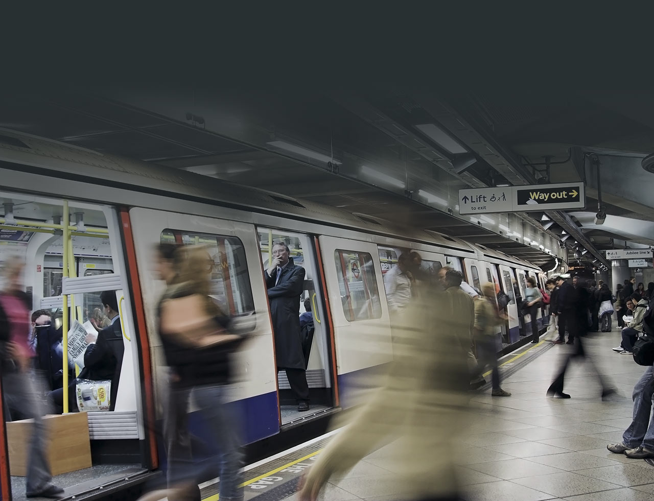 a busy train station